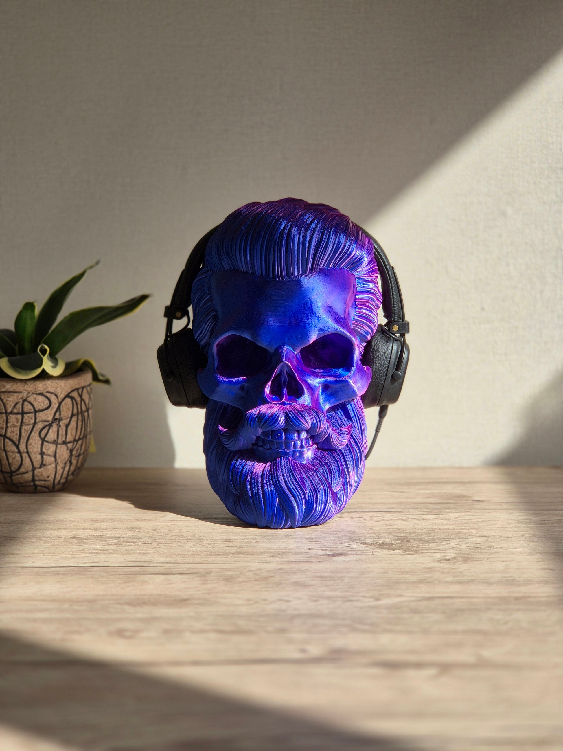 Bearded Skull Headphone Stand
