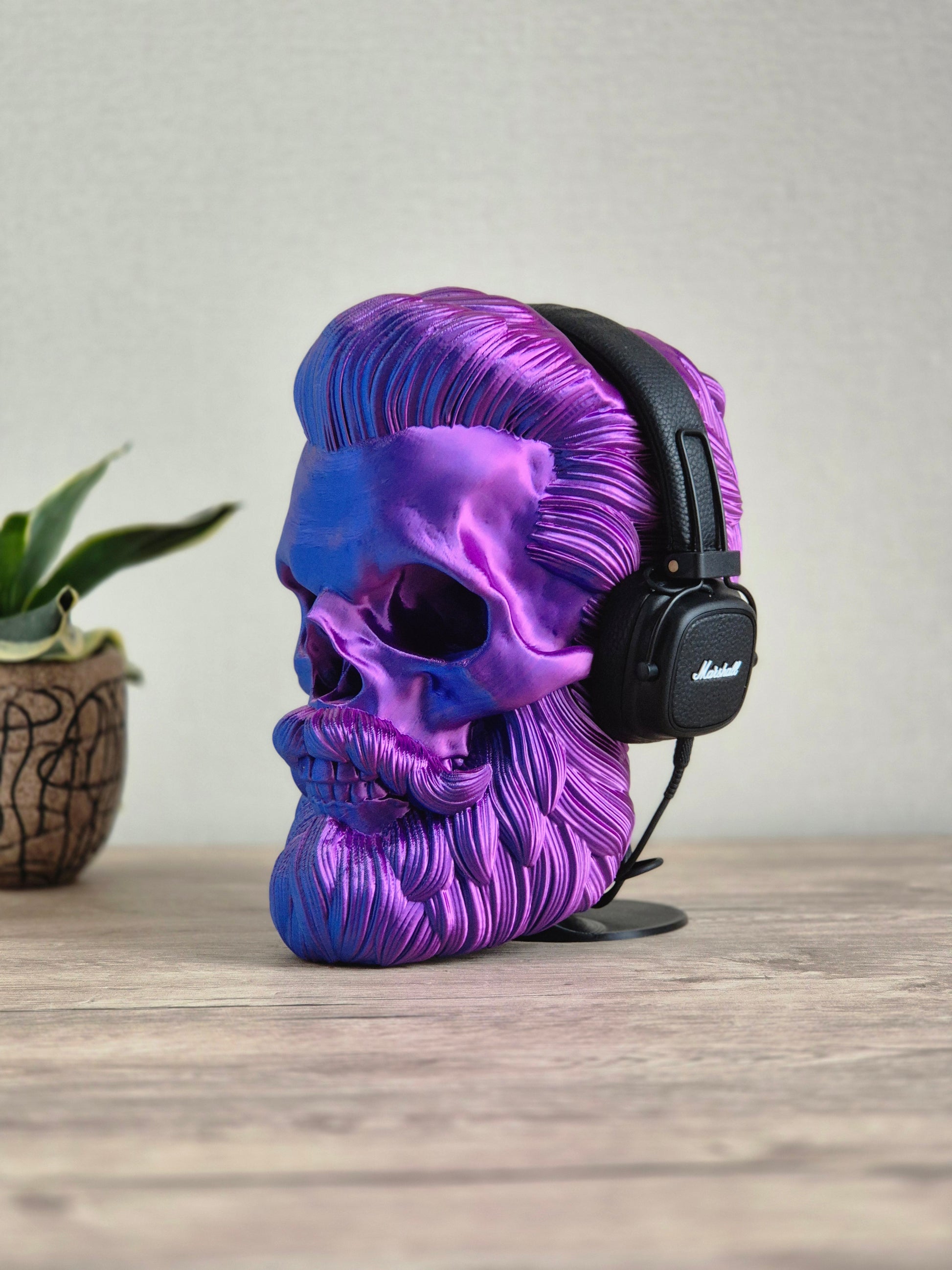 Bearded Skull Headphone Stand
